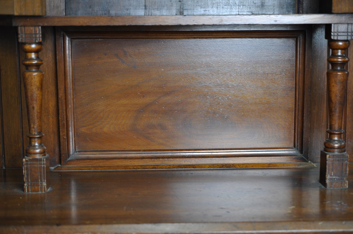 Vintage Wooden Sideboard with Decorative Tile Insets, photo 11 of 33