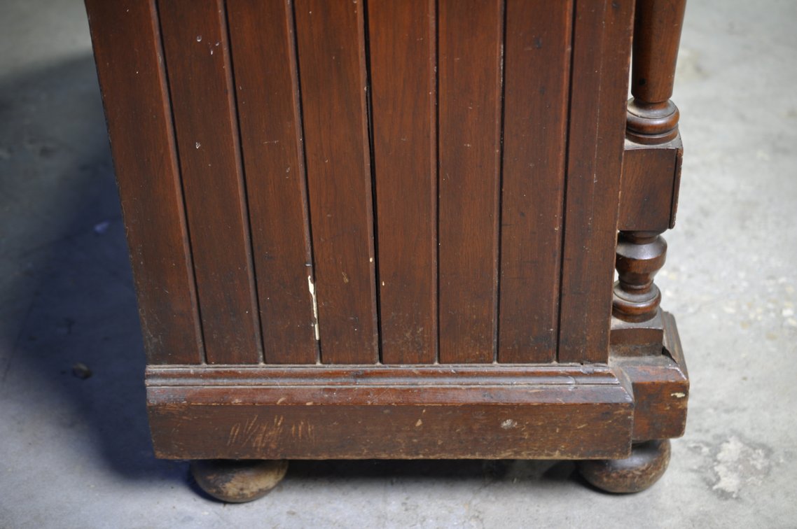 Vintage Wooden Sideboard with Decorative Tile Insets, photo 16 of 33