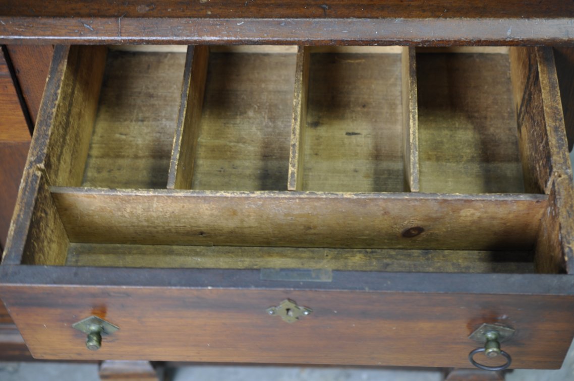 Vintage Wooden Sideboard with Decorative Tile Insets, photo 19 of 33