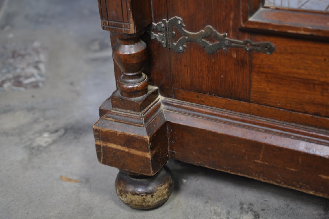Vintage Wooden Sideboard with Decorative Tile Insets, photo 23 of 33