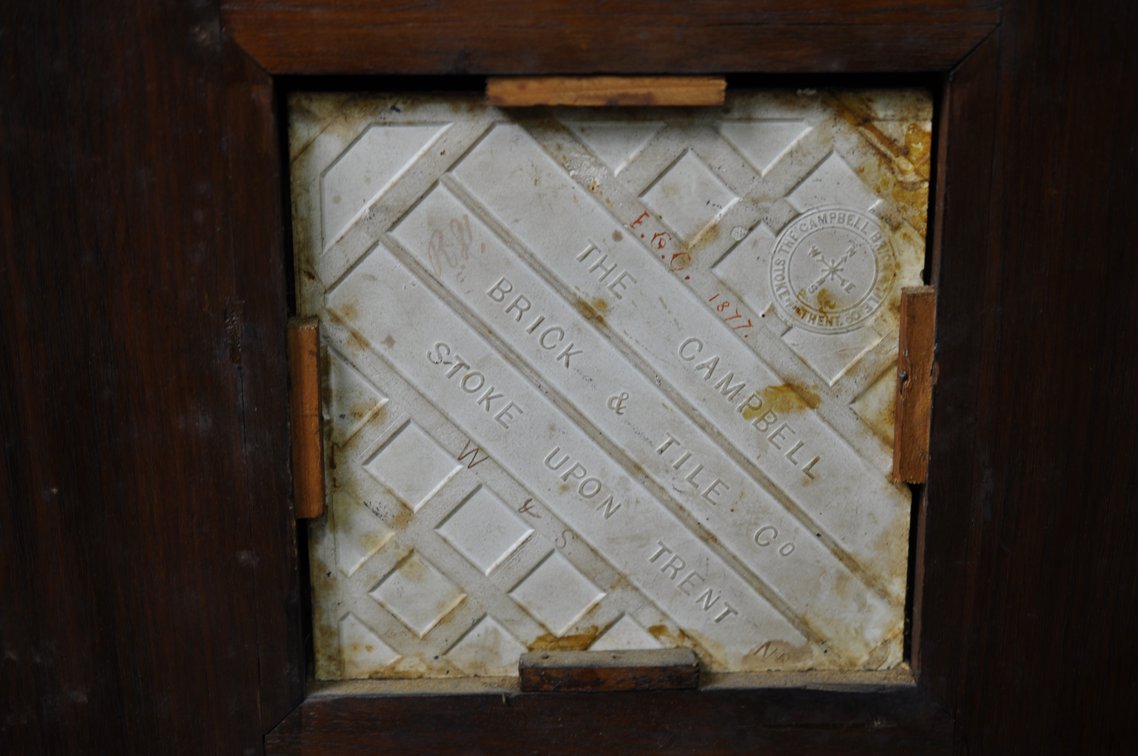 Vintage Wooden Sideboard with Decorative Tile Insets, photo 26 of 33