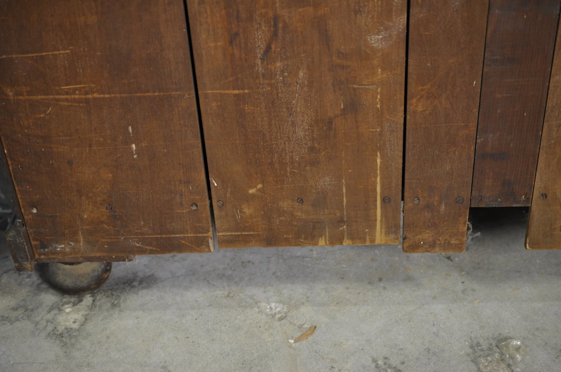 Vintage Wooden Sideboard with Decorative Tile Insets, photo 32 of 33