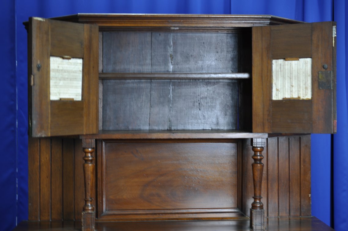 Vintage Wooden Sideboard with Decorative Tile Insets, photo 9 of 33