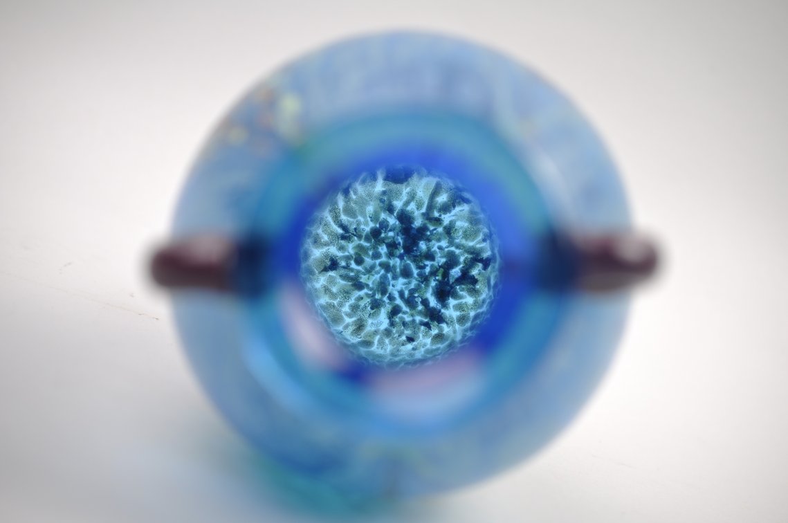 Dale Tiffany Turquoise & Copper Glass Vase, photo 11 of 12