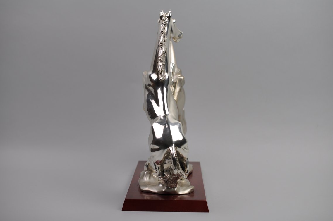 Linea Argenti Silver Plated Stallions Sculpture, photo 2 of 11