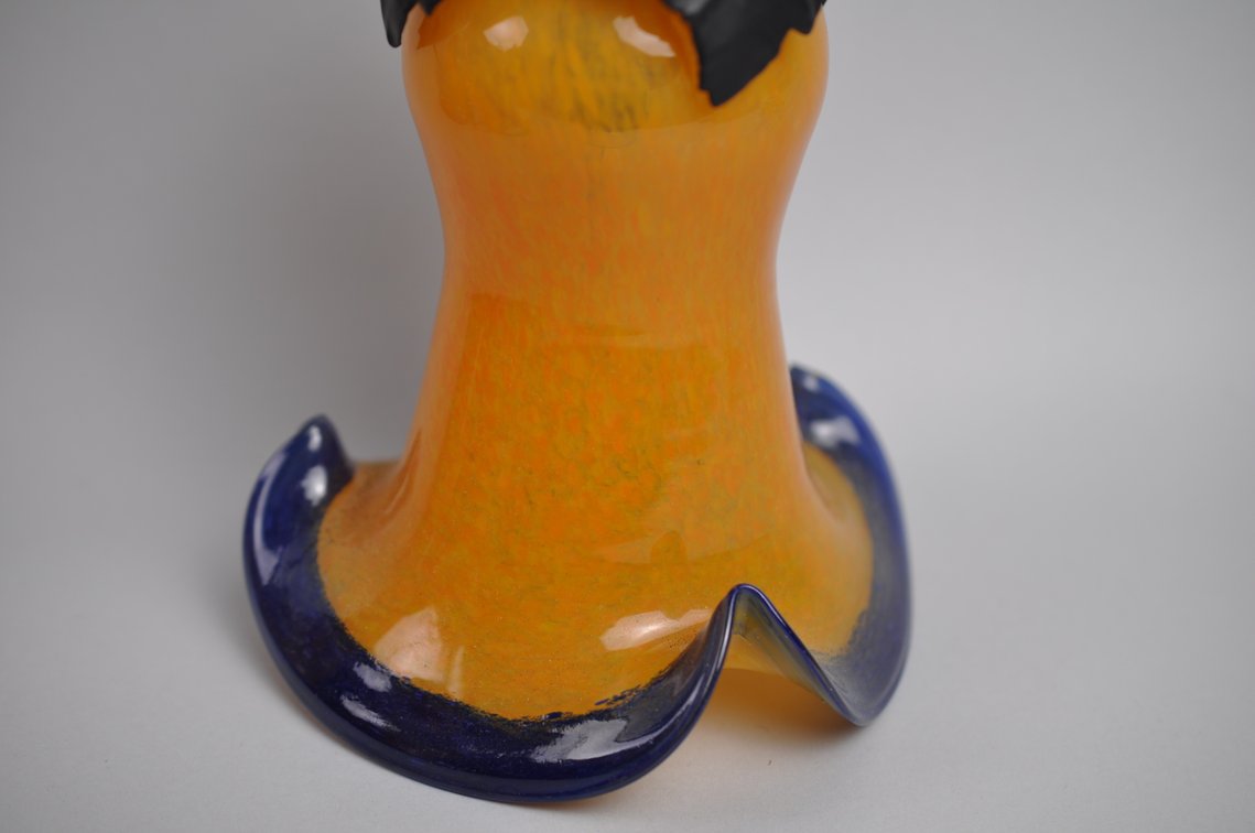 Art Deco Iron Floor Lamps w/ Orange Glass, photo 25 of 34