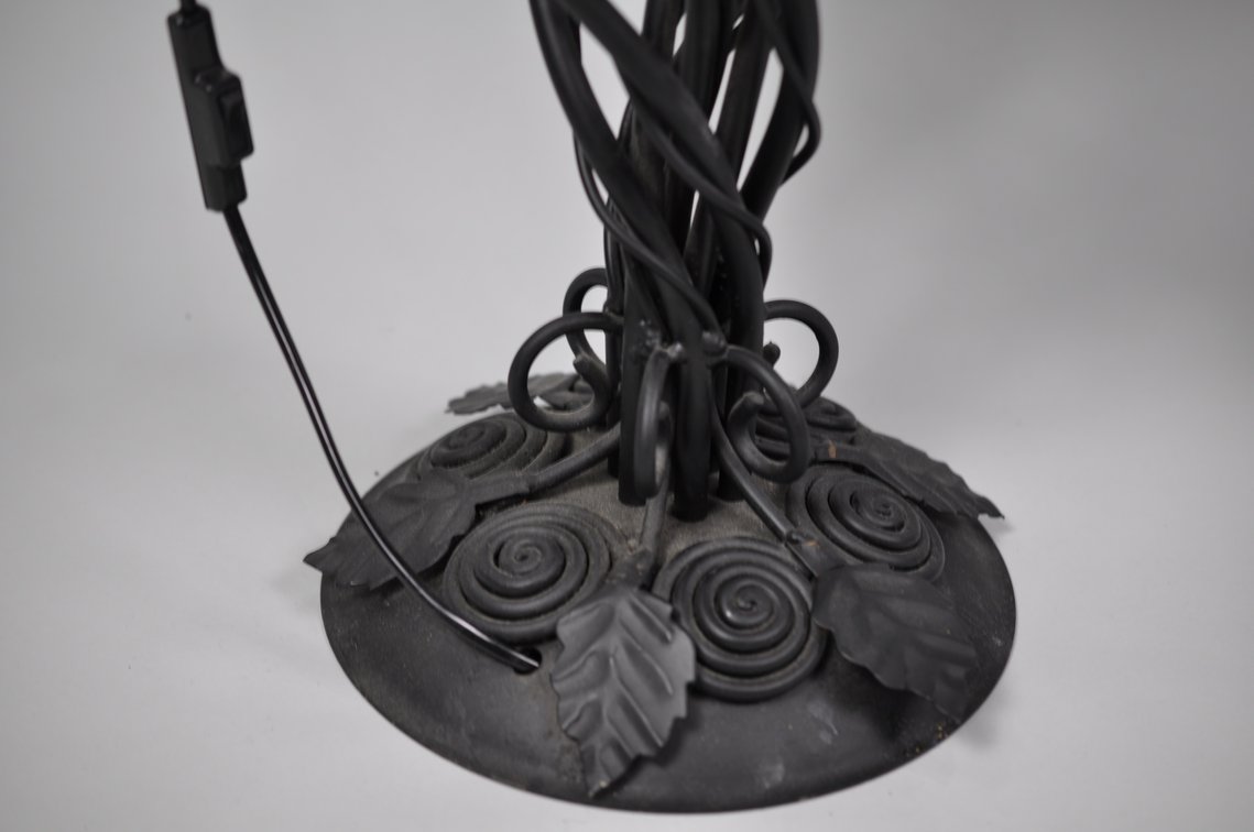 Wrought Iron Floor Lamp Set w/Glass Shades, photo 5 of 23