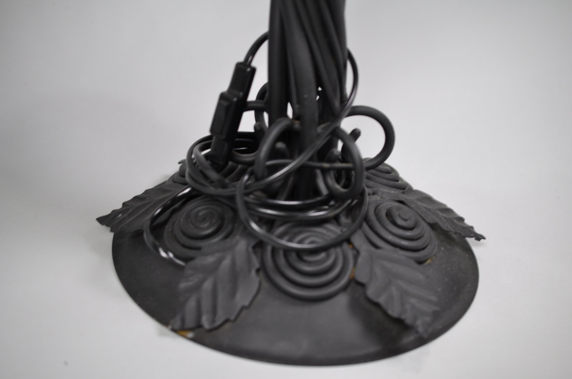 Wrought Iron Floor Lamp Set w/Glass Shades, photo 6 of 23