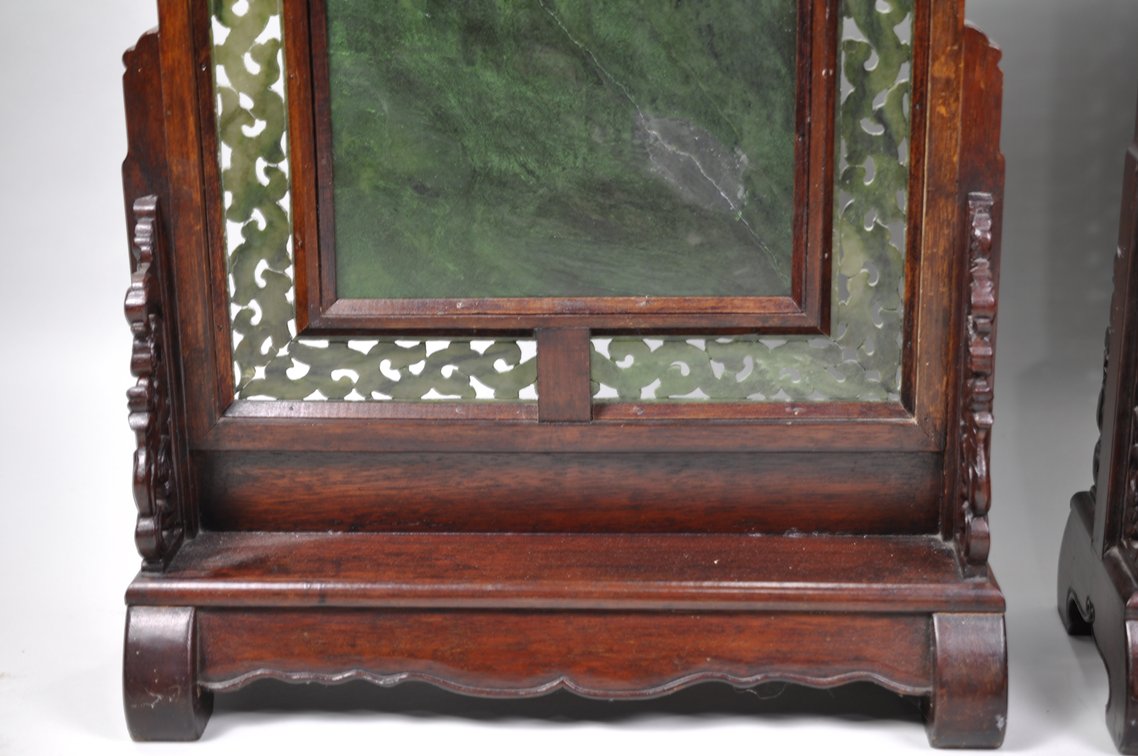 Jade Table Screens w/ Wood Frames, photo 26 of 32