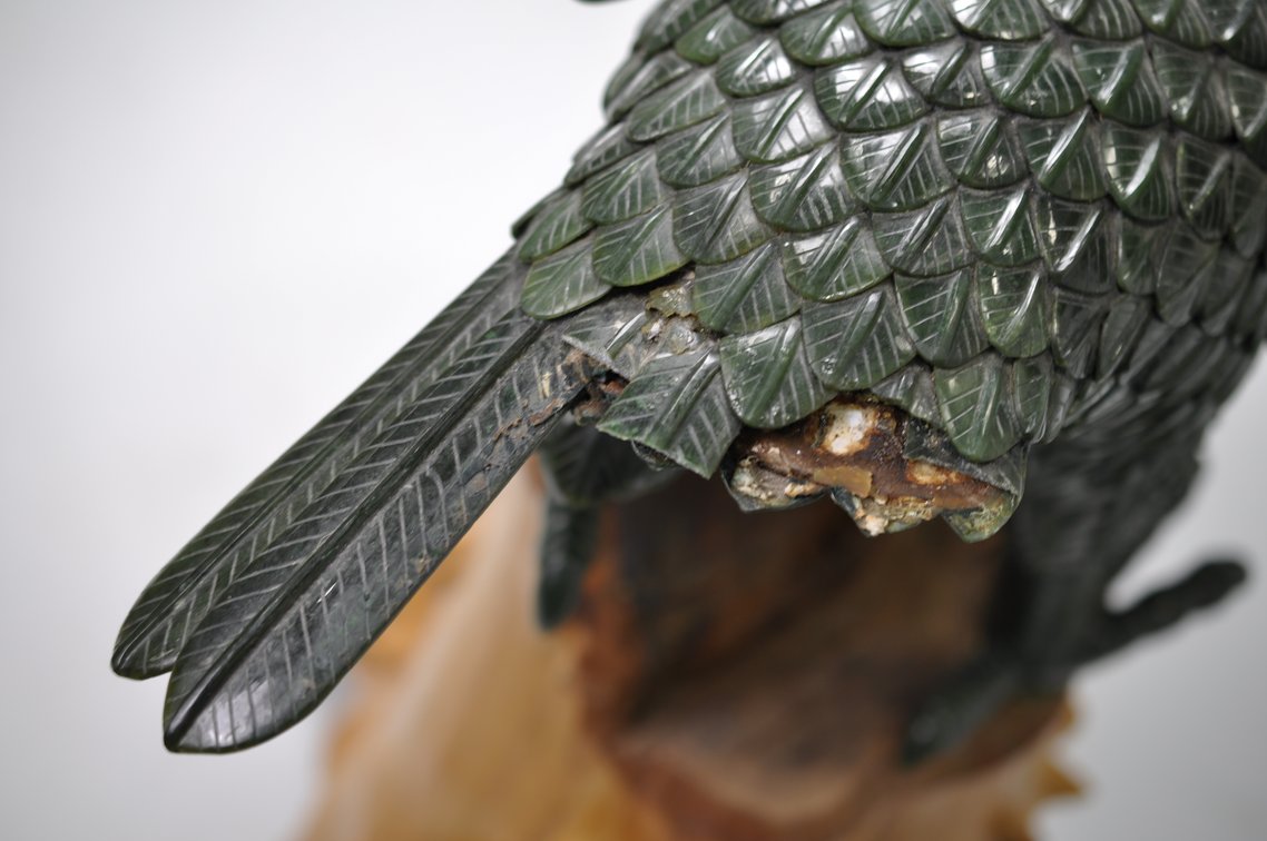 Jade Eagle on a Log Stand, photo 12 of 20