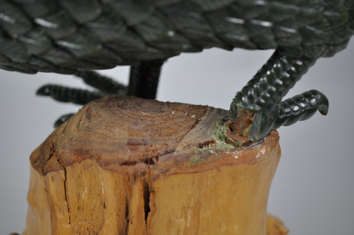 Jade Eagle on a Log Stand, photo 13 of 20