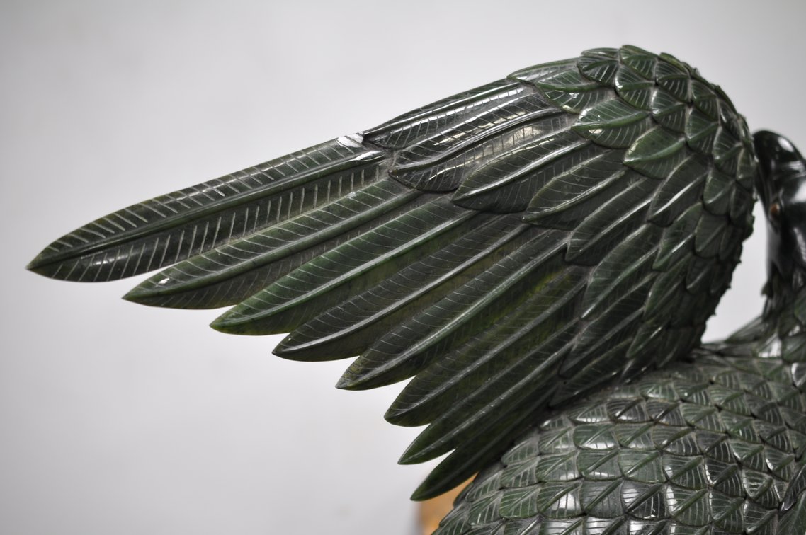 Jade Eagle on a Log Stand, photo 9 of 20