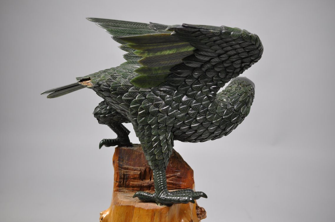 Jade Eagle on a Log Stand, photo 16 of 20