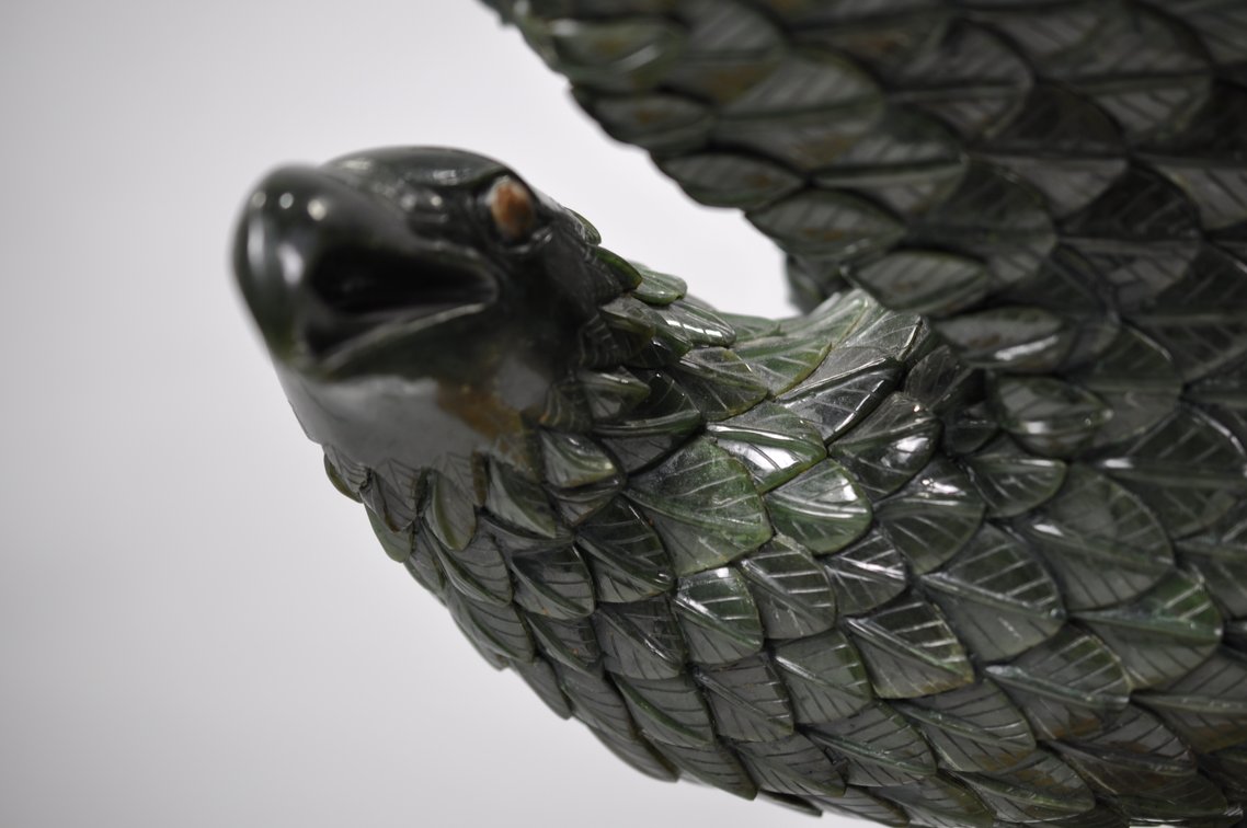 Jade Eagle on a Log Stand, photo 3 of 20