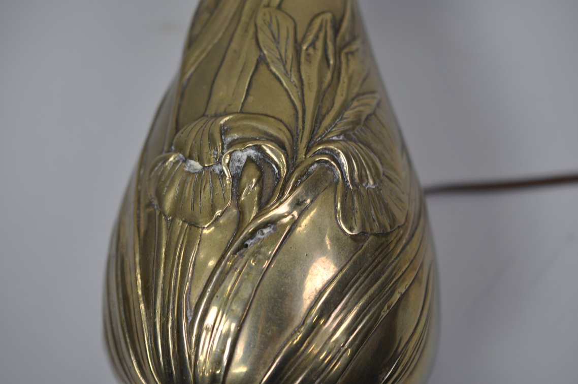 Japanese Inspired Bronze Folk Art Flower Vase Lamp, photo 11 of 11