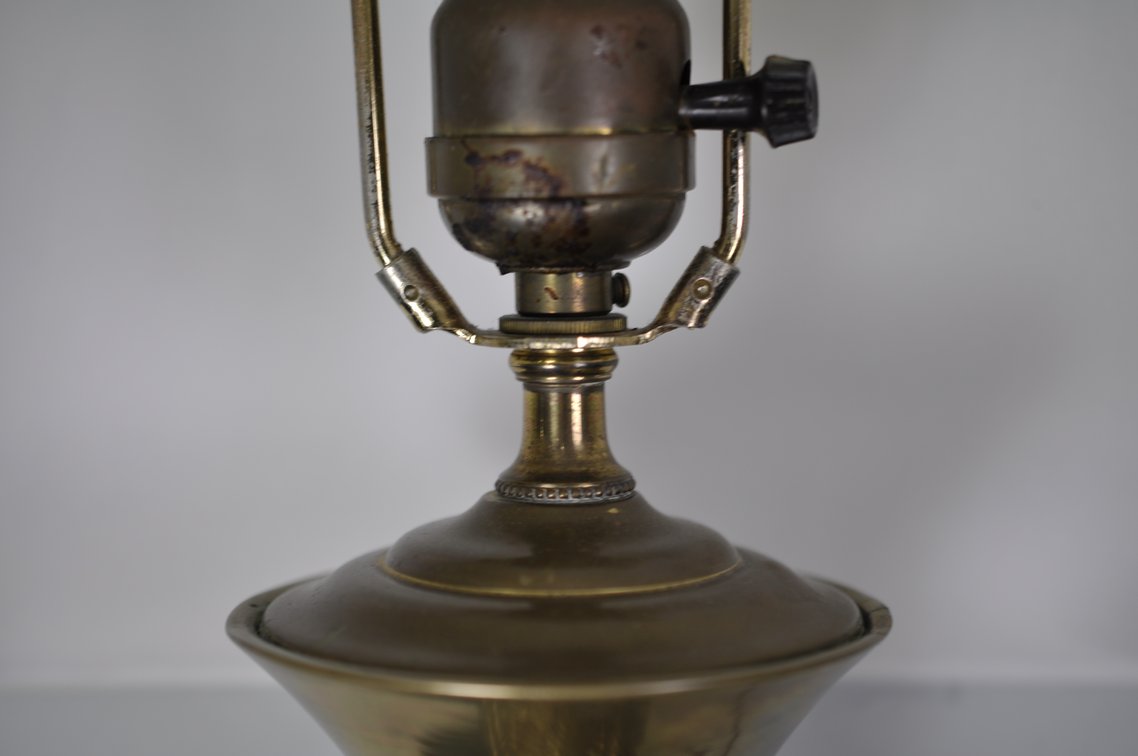 Japanese Inspired Bronze Folk Art Flower Vase Lamp, photo 10 of 11