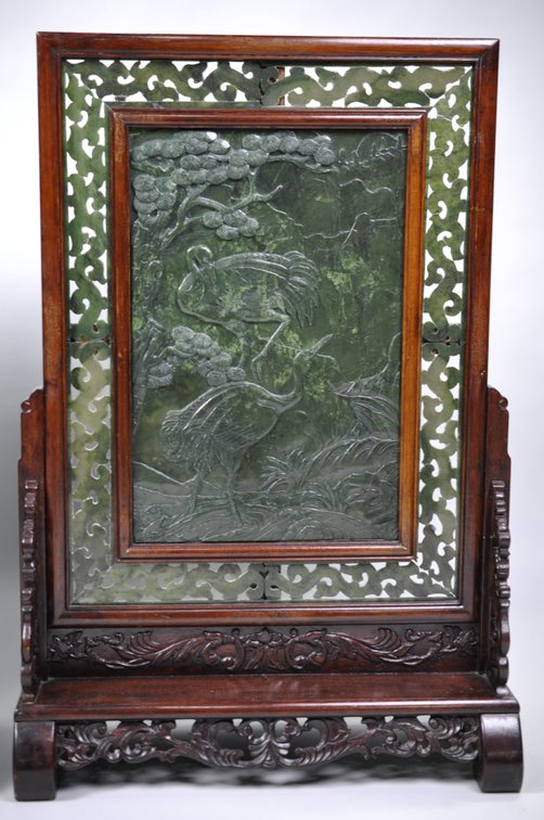 Jade Table Screens w/ Wood Frames, photo 2 of 32