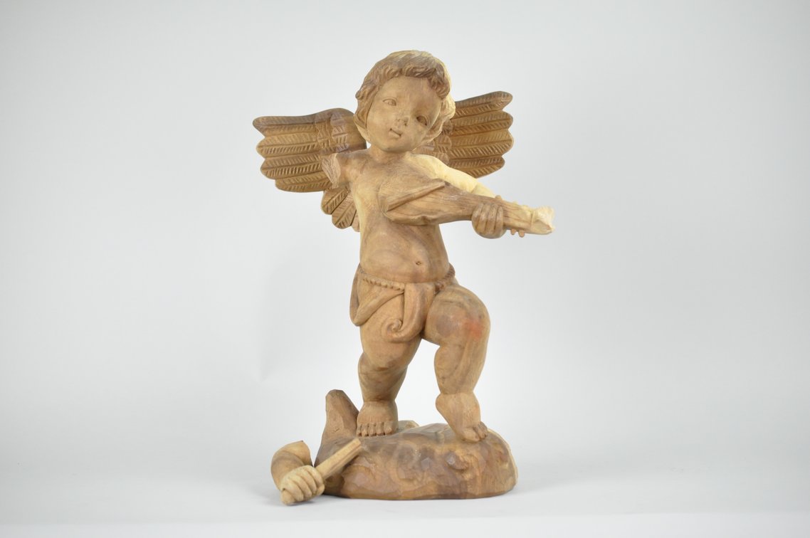 Seal, Cherub, and Signed Duck Decoy Wood Sculptures, photo 2 of 15