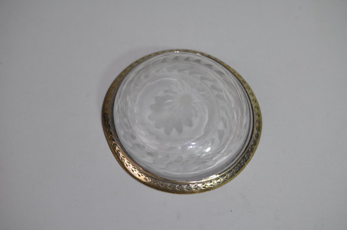 Etched Glass & Sterling Coasters/Candy Dishes, photo 11 of 17