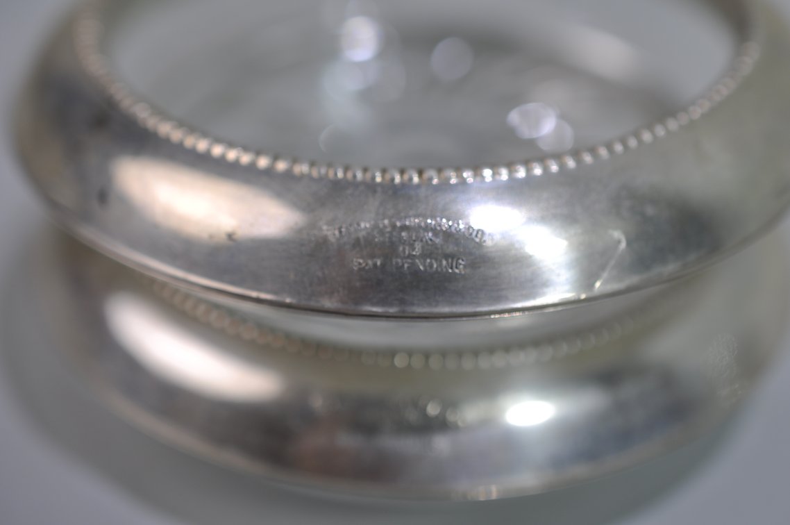 Etched Glass & Sterling Coasters/Candy Dishes, photo 17 of 17