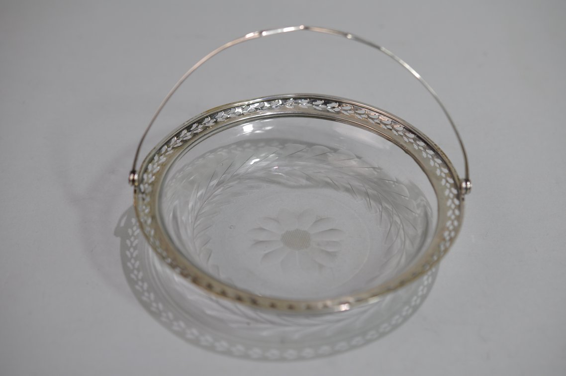 Etched Glass & Sterling Coasters/Candy Dishes, photo 12 of 17