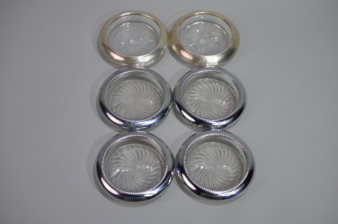 Etched Glass & Sterling Coasters/Candy Dishes, photo 14 of 17