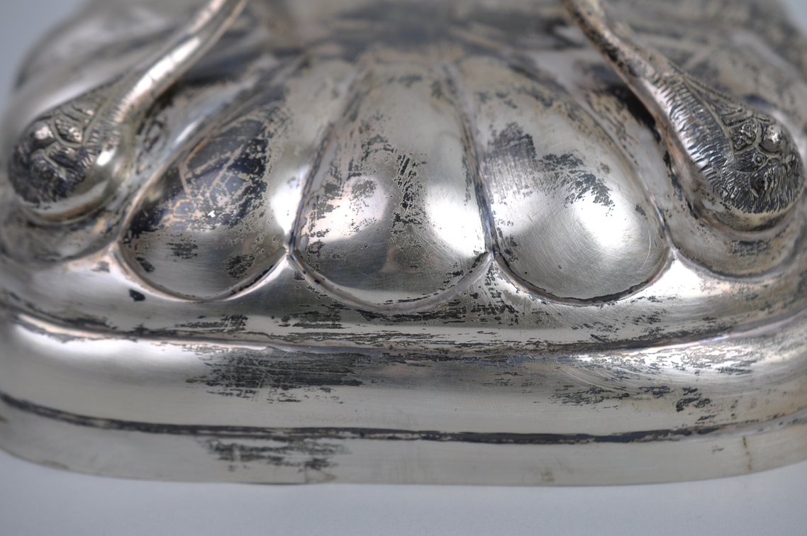 Mexican Silver Serving Bowl with Feet, photo 9 of 9