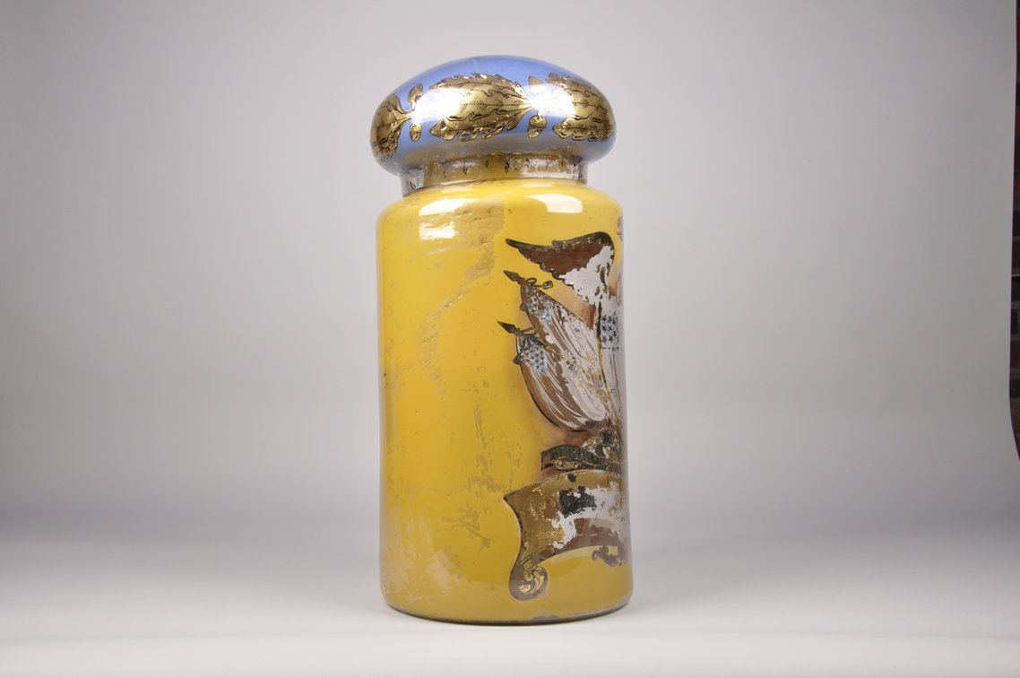 Apothecary Reverse Painted Large Glass Canister, photo 2 of 12