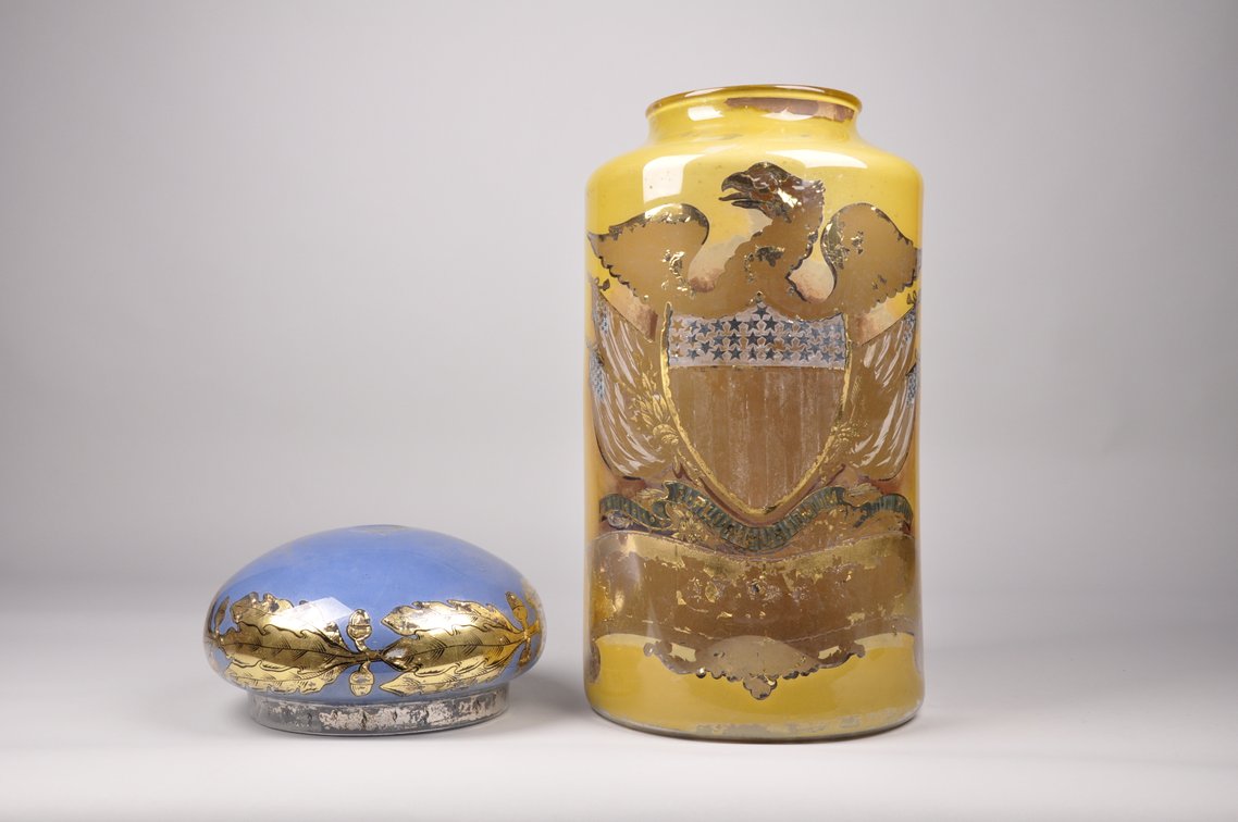 Apothecary Reverse Painted Large Glass Canister, photo 4 of 12