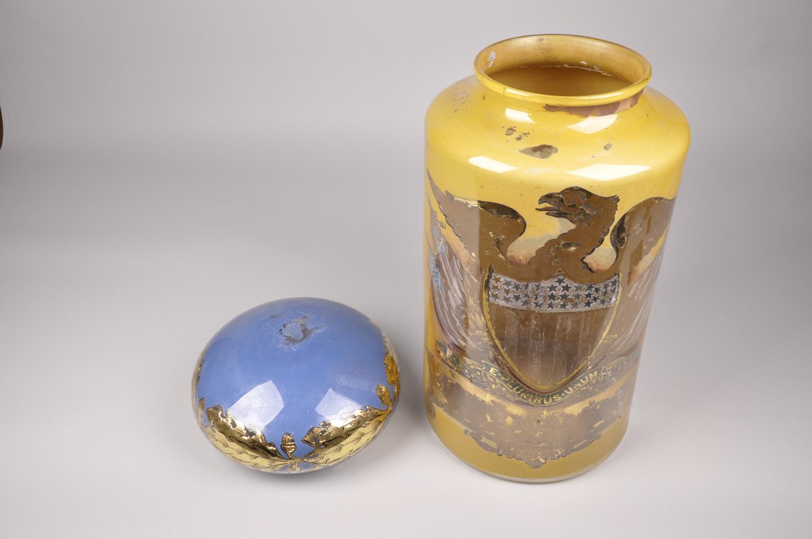 Apothecary Reverse Painted Large Glass Canister, photo 5 of 12