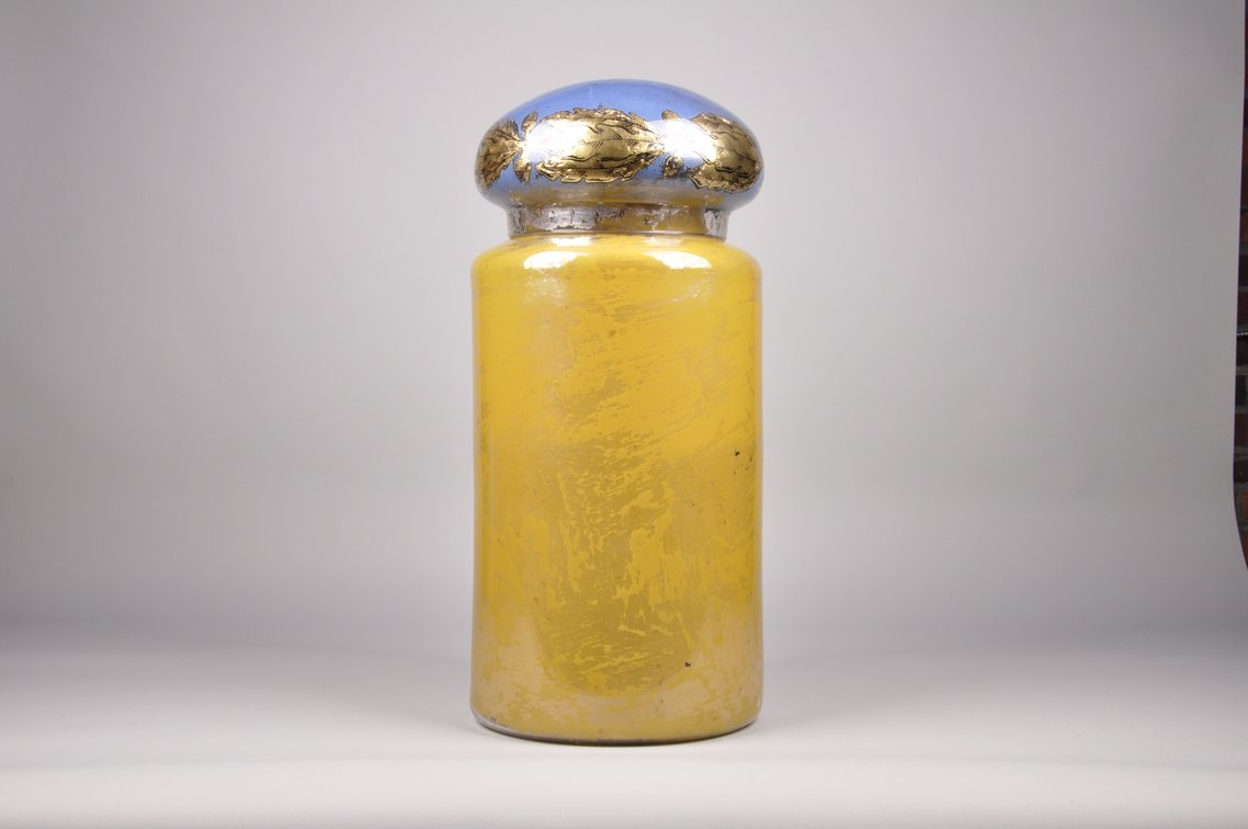 Apothecary Reverse Painted Large Glass Canister, photo 3 of 12