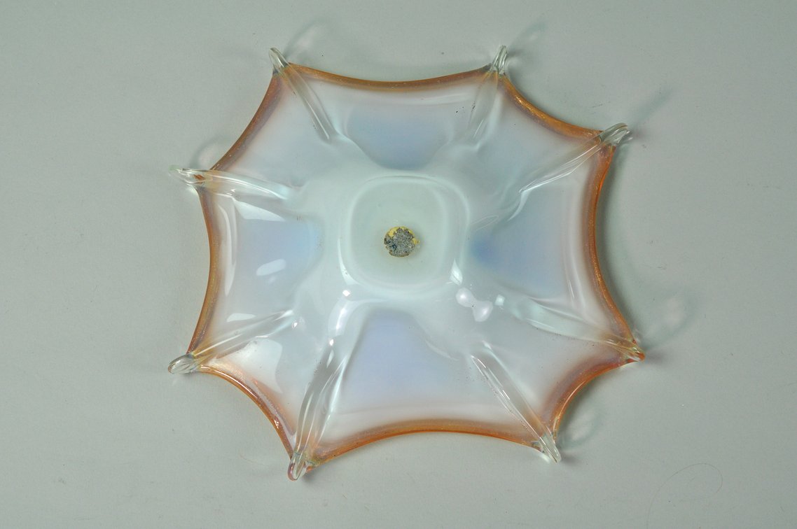 Murano Glass Candy Dish w/ Golden Swirl, photo 13 of 16