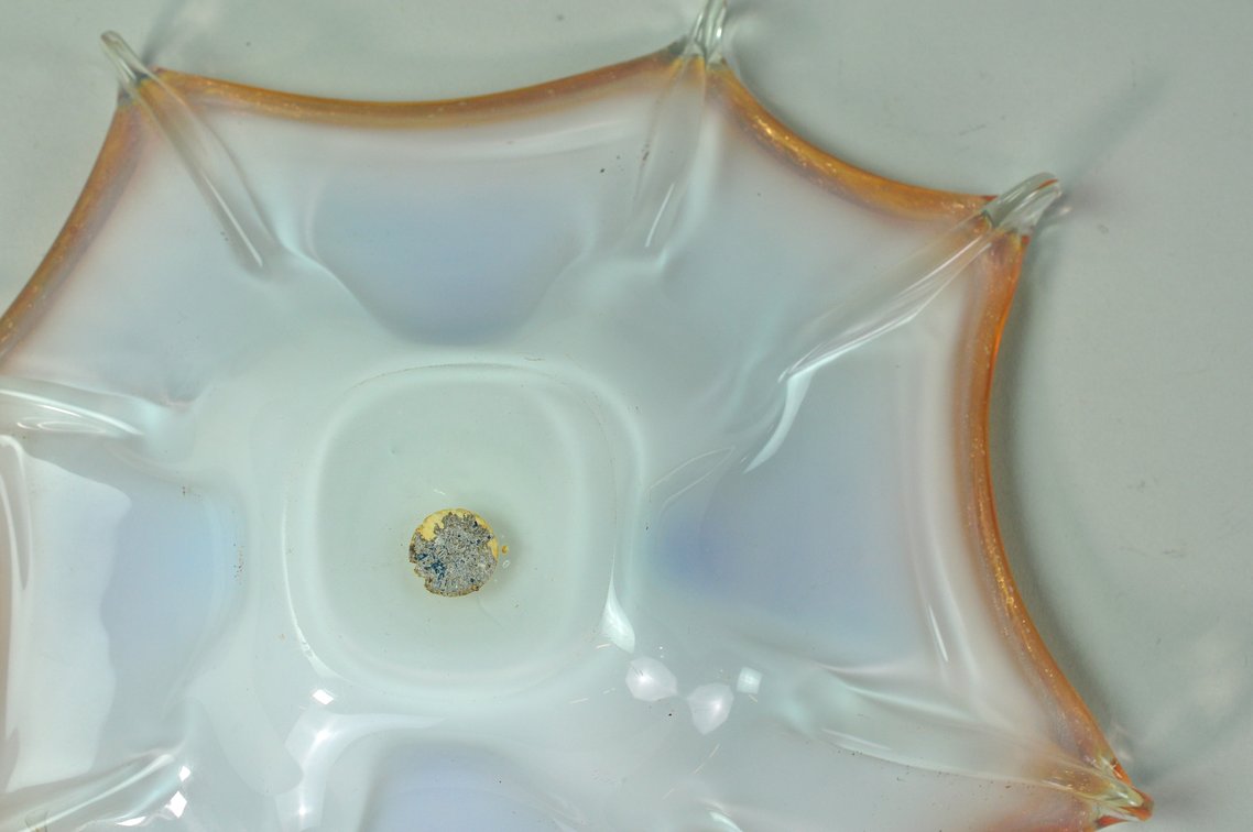Murano Glass Candy Dish w/ Golden Swirl, photo 15 of 16