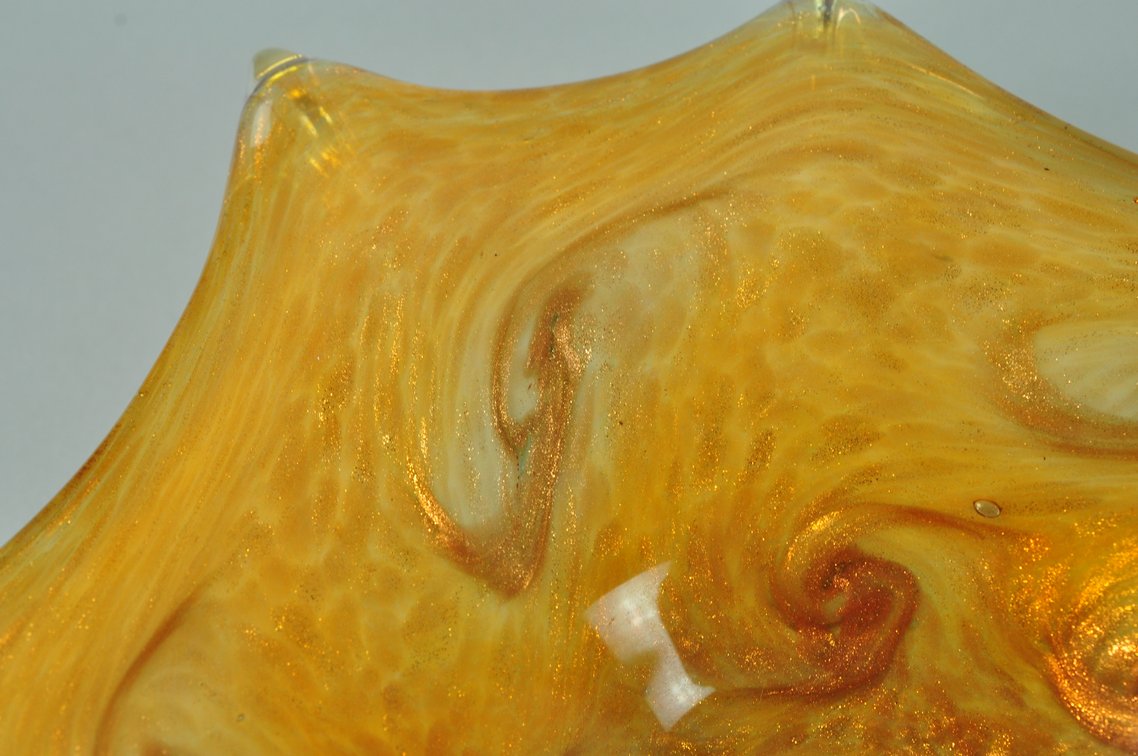 Murano Glass Candy Dish w/ Golden Swirl, photo 11 of 16