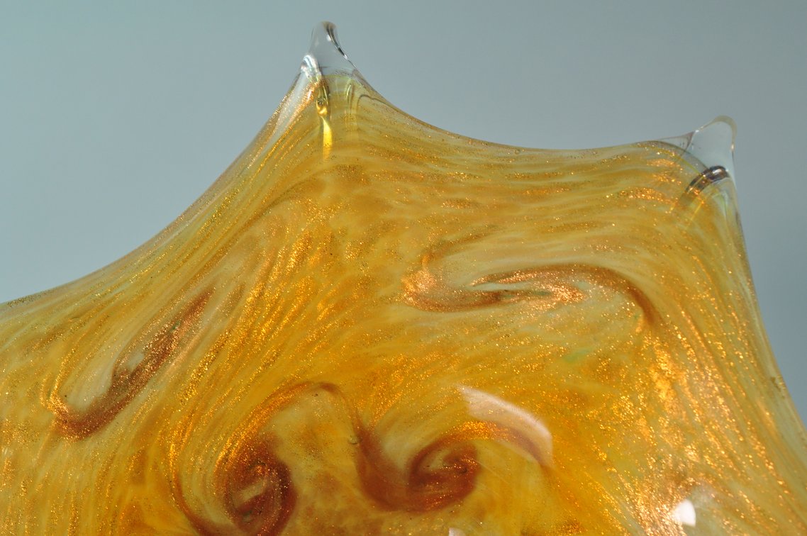 Murano Glass Candy Dish w/ Golden Swirl, photo 12 of 16