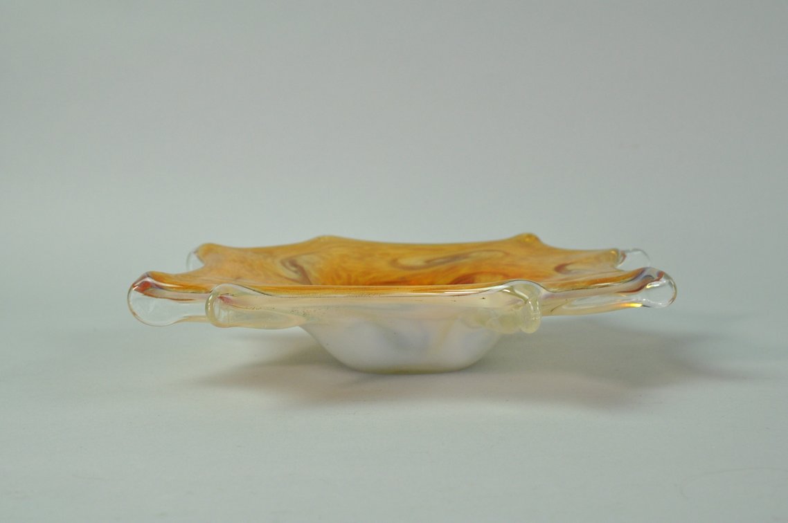Murano Glass Candy Dish w/ Golden Swirl, photo 9 of 16
