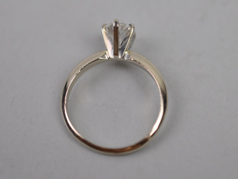 14K Oval Cut Diamond Engagement Ring, photo 7 of 8