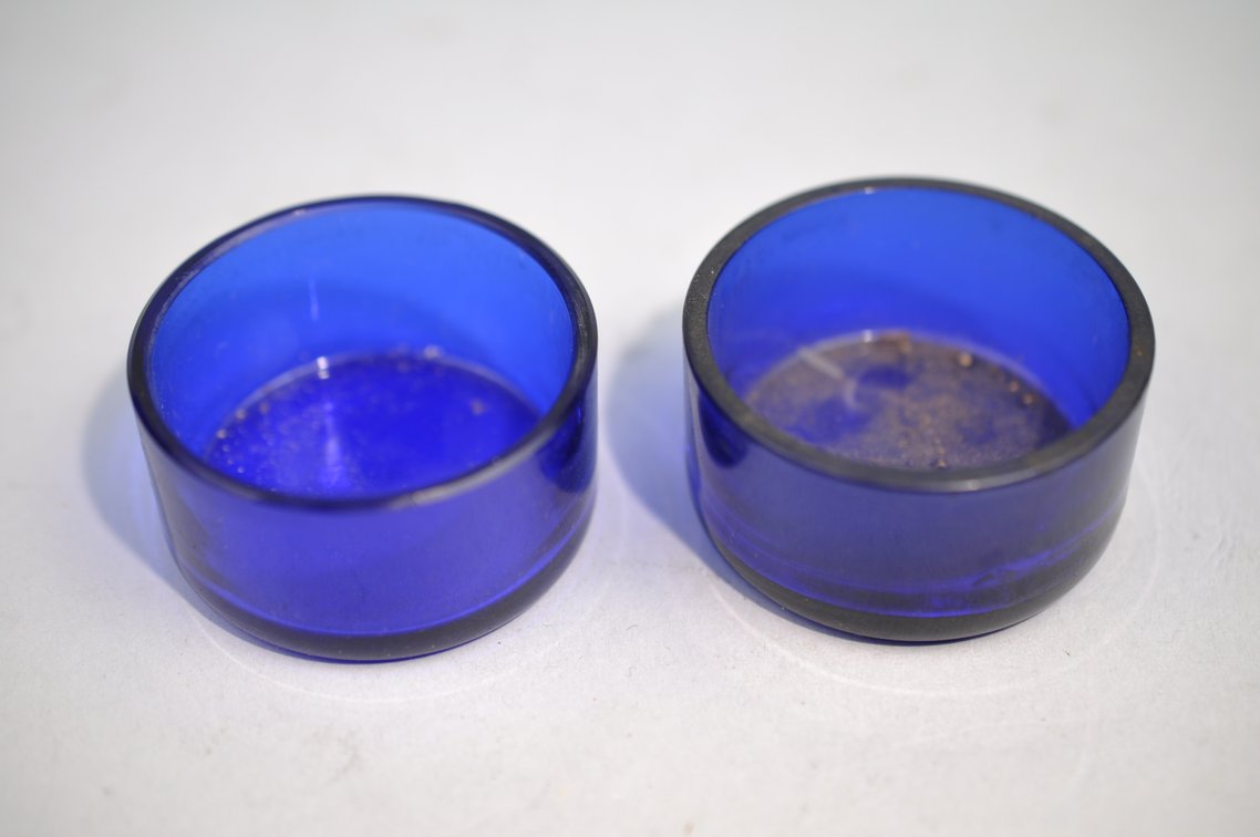 Sterling Silver Salt Cellars w/Blue Inserts, photo 17 of 29