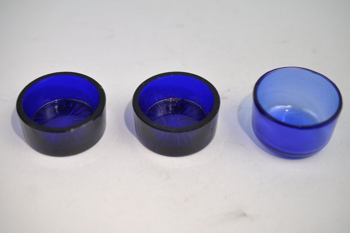 Sterling Silver Salt Cellars w/Blue Inserts, photo 29 of 29