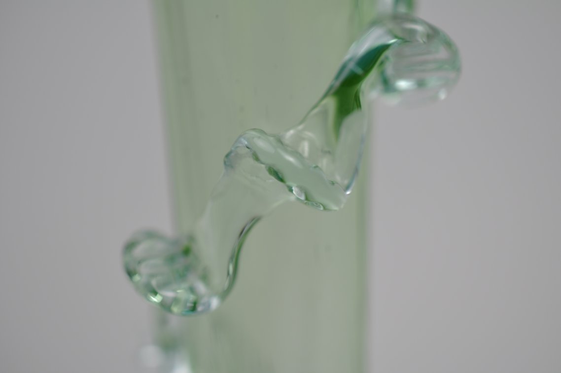 Uranium Art Glass Vine Wrapped Vase, photo 10 of 15