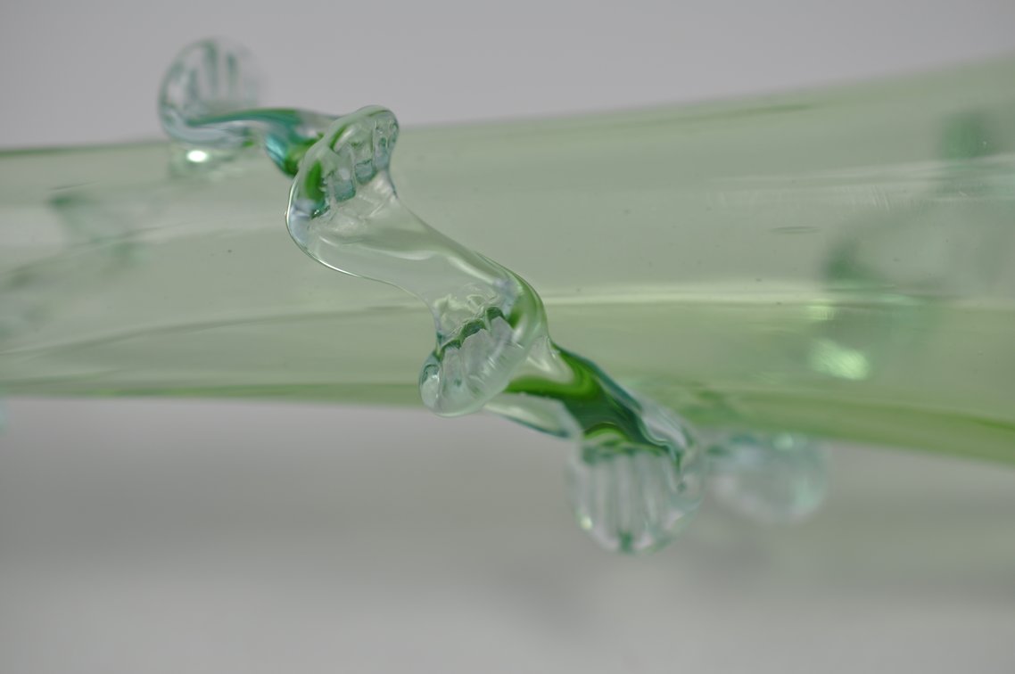Uranium Art Glass Vine Wrapped Vase, photo 13 of 15