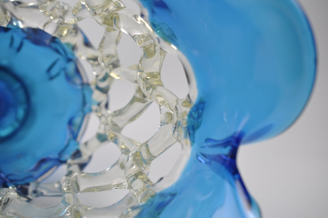Murano Lattice Glass Vase, photo 11 of 15