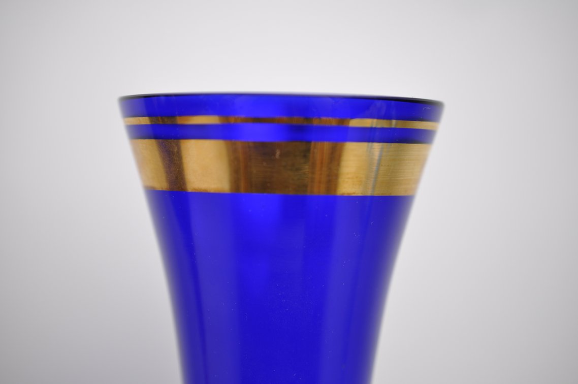 Bohemian Czech Cobalt Vase and Canister, photo 12 of 17