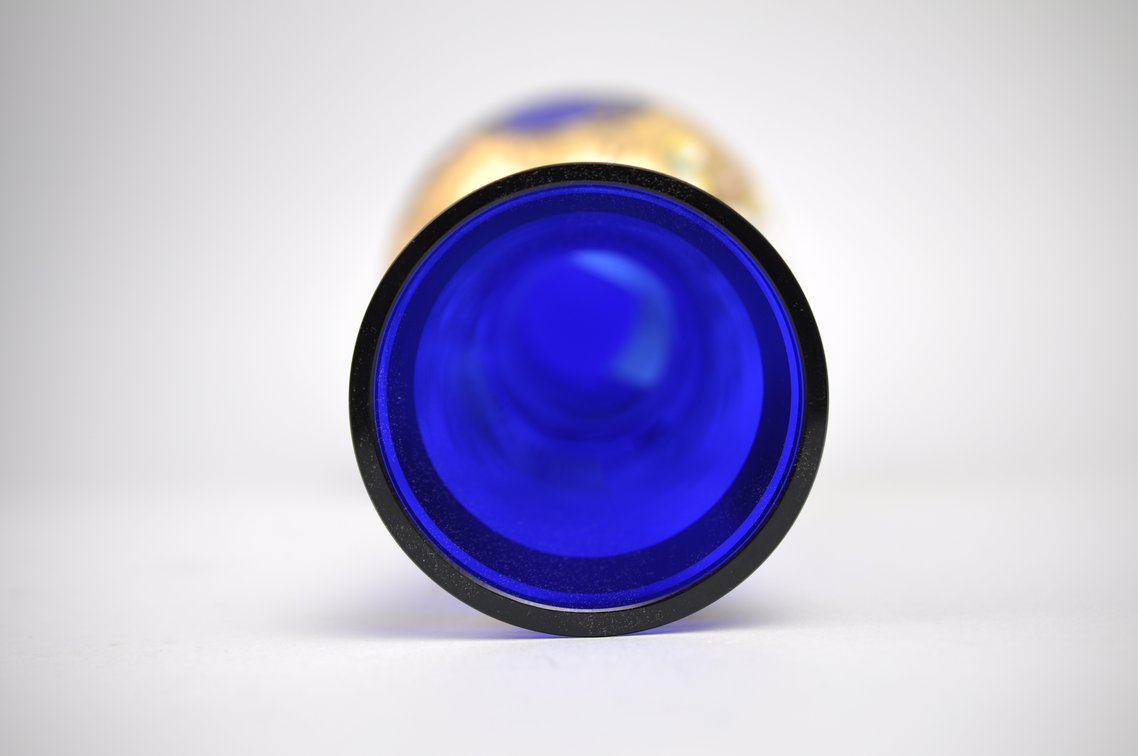 Bohemian Czech Cobalt Vase and Canister, photo 16 of 17