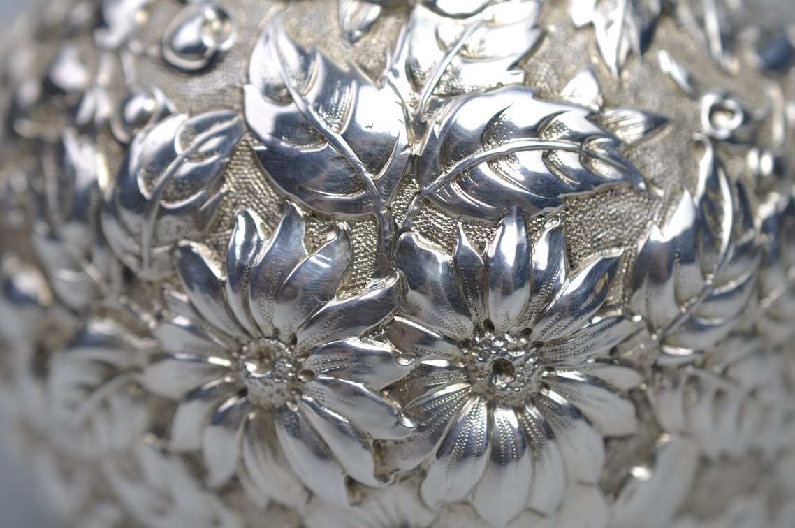 Sterling Silver Repousse' Tea Pot, photo 9 of 14