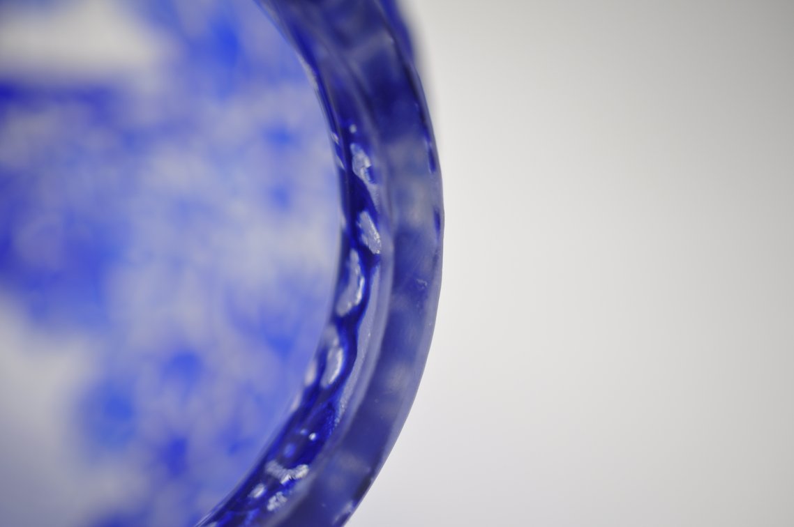 Cameo Etched Cobalt Vase, photo 11 of 13