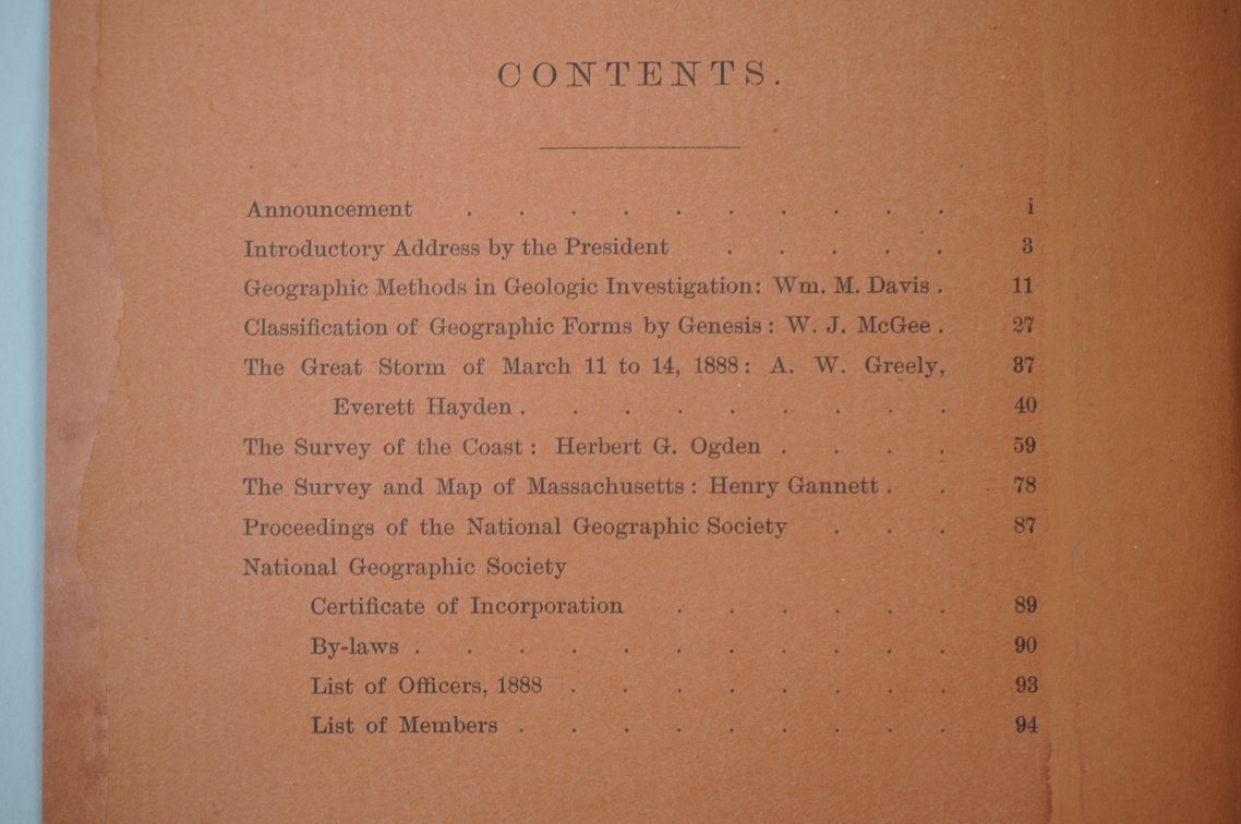 Vol. I No. 1 October 1888 National Geographic, photo 11 of 14