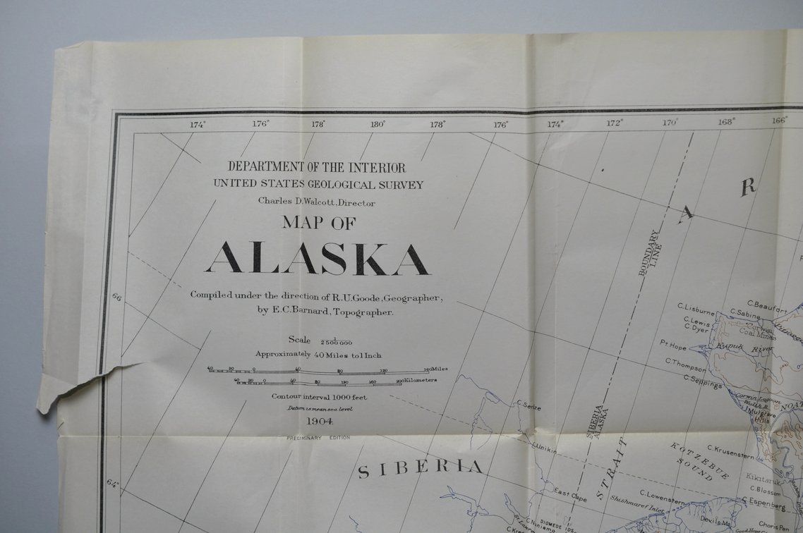 National Geographic Map of Alaska 1904, photo 2 of 23