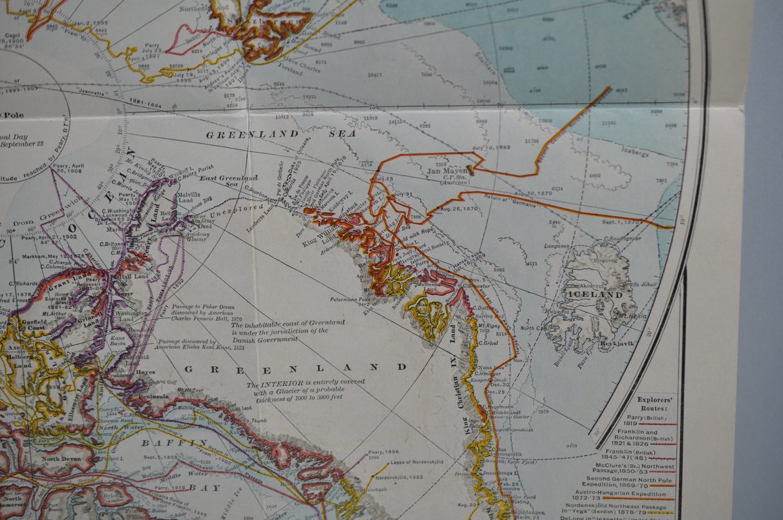 National Geographic Map of North Pole Regions 1907, photo 3 of 13