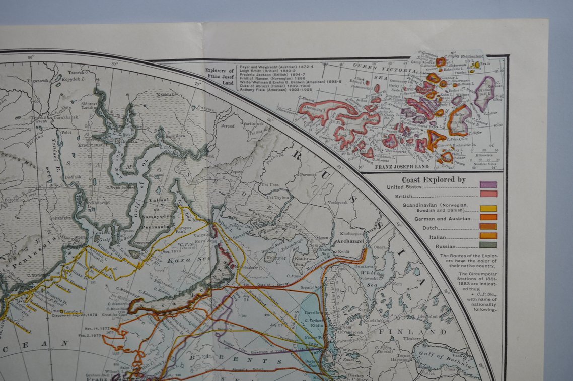 National Geographic Map of North Pole Regions 1907, photo 4 of 13